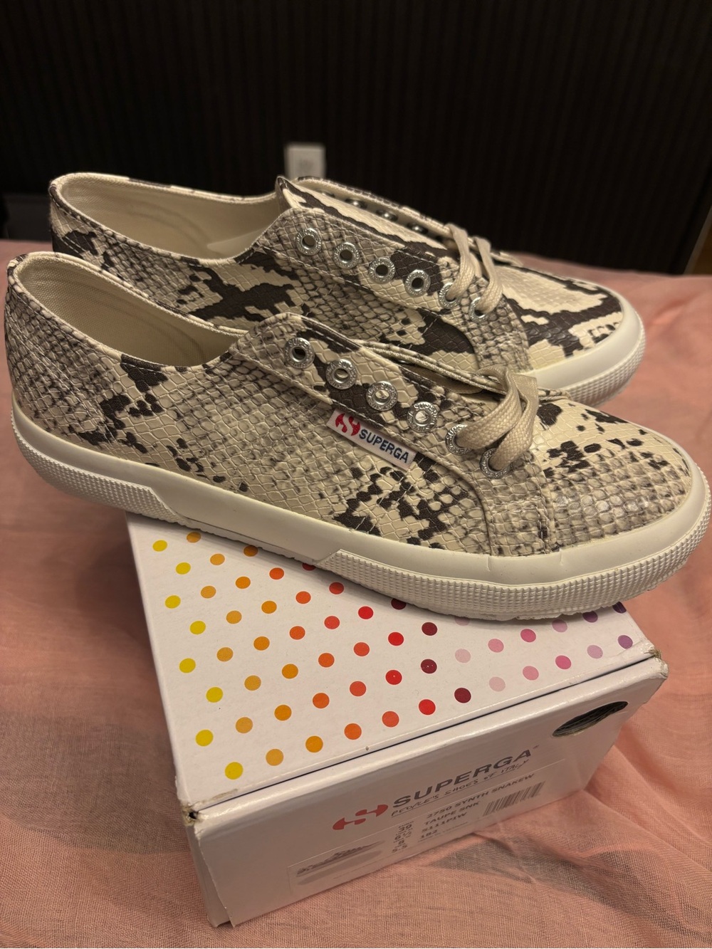 BRAND NEW LISA SAYS GAH x Superga Taupe Snakeskin Sneaker
